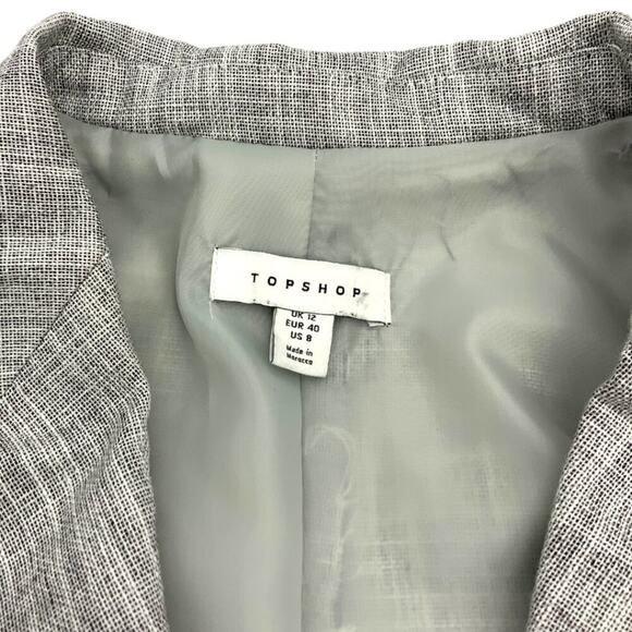 TopShop Extreme Oversized Grandad Blazer Light Gray Size 8 NWOT $121 MSRP - Picture 4 of 8